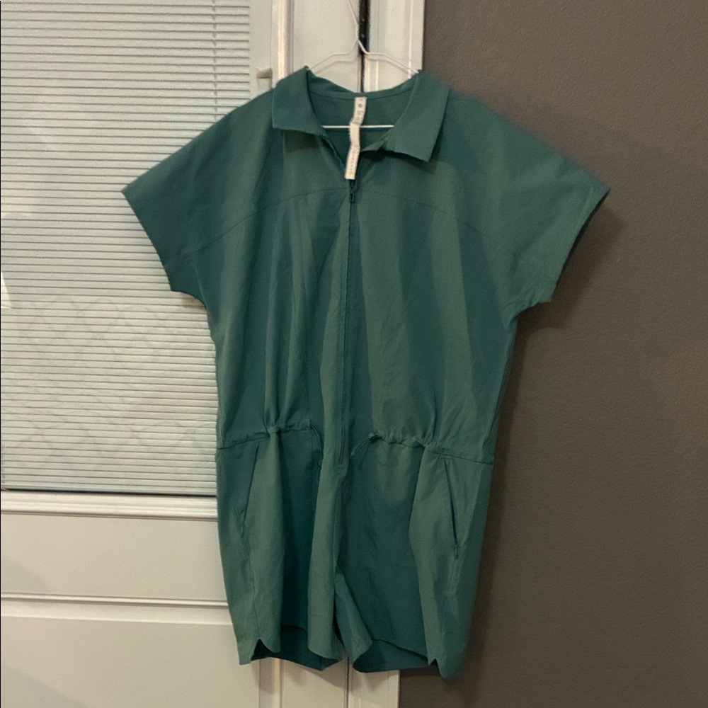Lululemon Athletica Green Zip-Up Romper